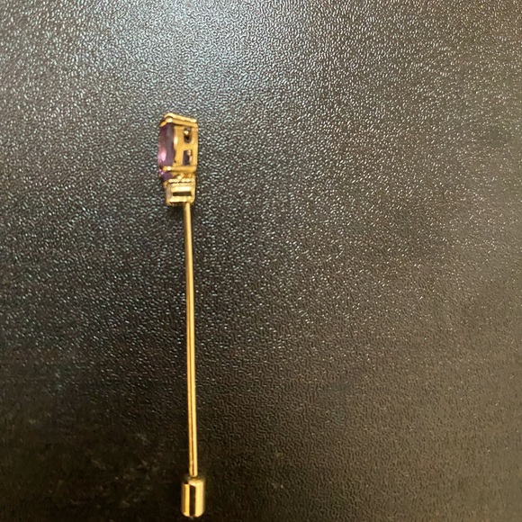 Antique purple stone with white gems stick pin( no markings) - Picture 4 of 5
